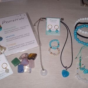 Elegant Natural Tourquise, Moonstone + More Crystal Jewelry Items, All New